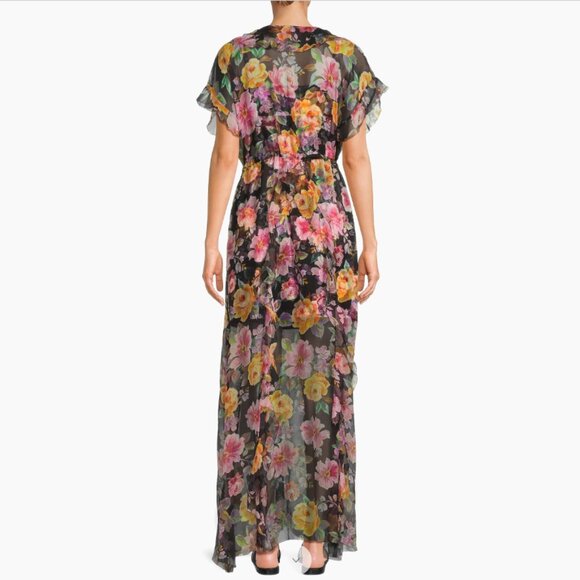 Johnny Was Jade Suri Ruffle Floral Silk Maxi Dress - Picture 10 of 10